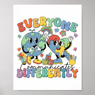 Alla kommunicerar olika Tal Autism 1 Poster