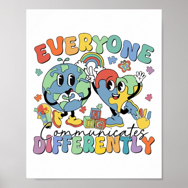 Alla kommunicerar olika Tal Autism 1 Poster (Framsidan)