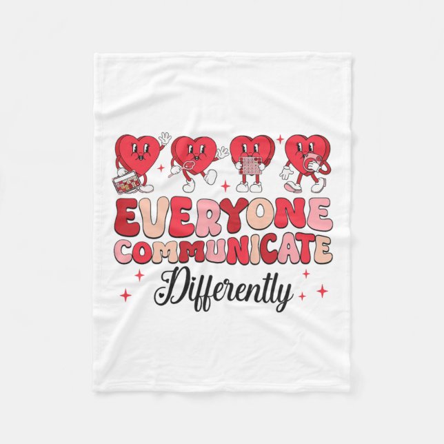 Alla kommunicerar olika Valentine Tal Fleecefilt (Framsidan)