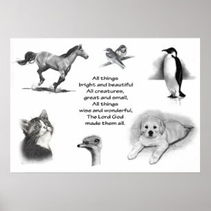 ALLA KREATSER UNDERBARA OCH SMÅ: PENCIL TECKNING POSTER