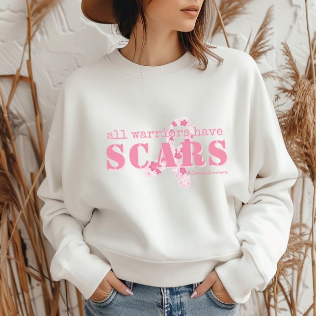 Alla krigare har bilarna Bröstcancer överlevande T Shirt (All Warriors Have Scars #CancerSurvivor #CancerWarrior Breast Cancer Awareness October We Wear Pink)