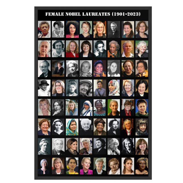 Alla kvinnliga nobelpristagare 1901-2023 poster (Skapare uppladdad)