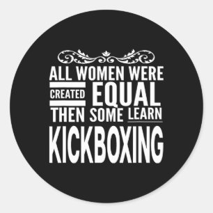 Alla kvinnor lär sig kickboxning kampsport tjej st runt klistermärke
