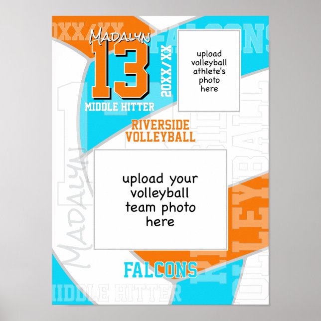 ALLA lagfärger volleybollspelare + lagfoto Poster (Framsidan)