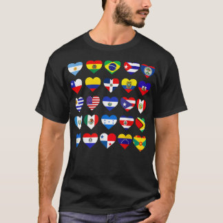 Alla latinamerikanska Flaggor Land Hispanic Herita T Shirt