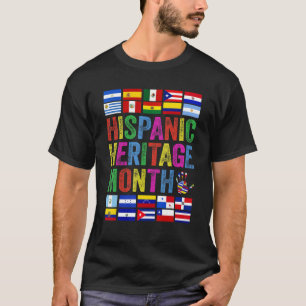 Alla latinamerikanska Flaggor Latino Hispanic Heri T Shirt