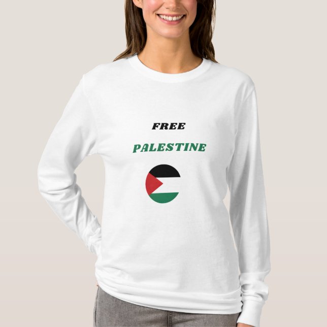 Alla liv är lika med 1: FRIA PALESTINA Solidaritet T Shirt (Framsida)