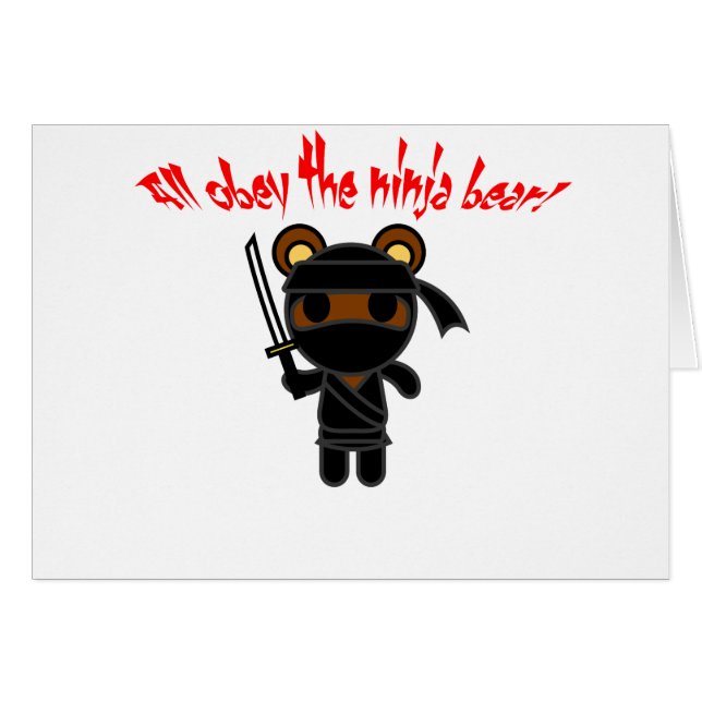 Alla lyder den Ninja björnen Hälsningskort (Framsidan Horizontal)