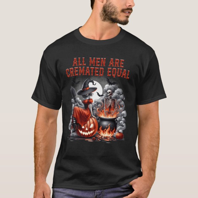 Alla Manar har skapats med Skeleton Cauldron Lika  T Shirt (Framsida)