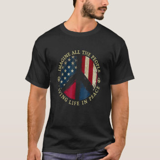 Alla människor tänker sig att leva ett liv i frede t shirt