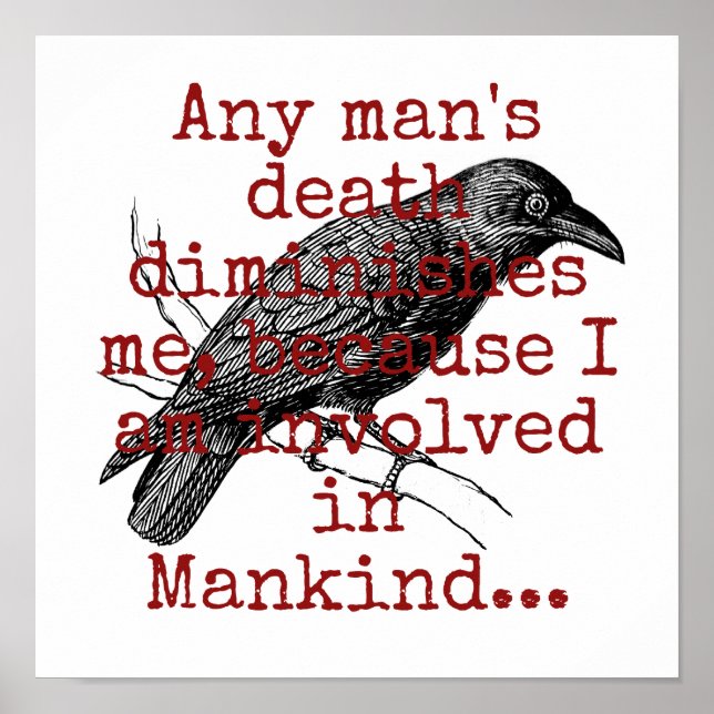 Alla människors död avfärdar mig - dödscitat poster (Framsidan)