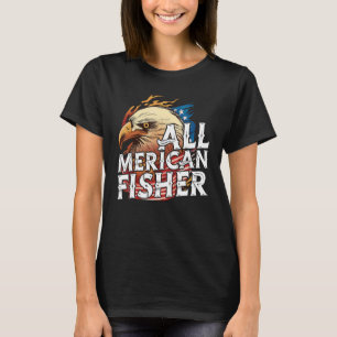 Alla marinfiskare 4:e juli-dagen USA flagga T Shirt