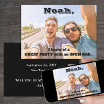 Alla Marskalkar/bästa man Frieri Photo Funny Inbjudningar<br><div class="desc">Få bröllop firande att börja i stil med ett personlig Groomsman/Best Man frieri fotokort. Alla formuleringar är enkla att anpassa eller radera. Den här designmallen har valfritt bild, snyggt klassisk typografi, en modern svart och vit bakgrund och en anpassade rolig begäran med texten "Jag känner till ett underbart party med...</div>