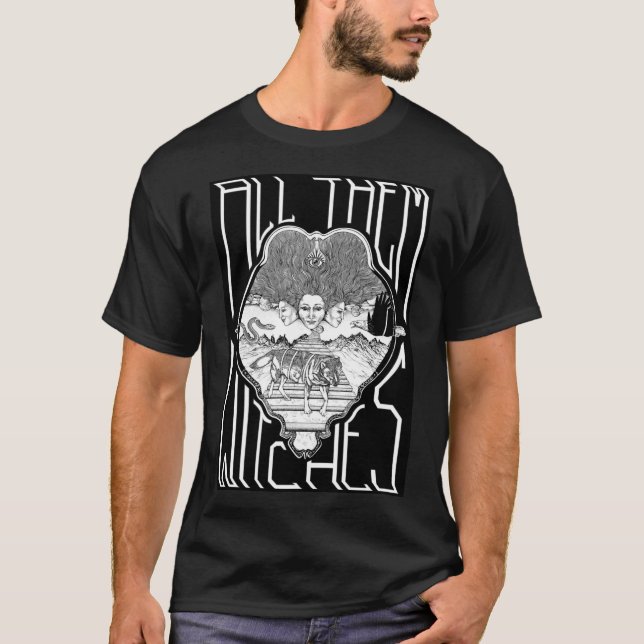 Alla med ATW svart och vit Classic T-S T Shirt (Framsida)