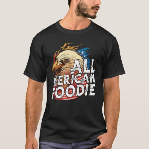Alla Merican Foodie 4:e Juldagen Öl USA flagga T Shirt