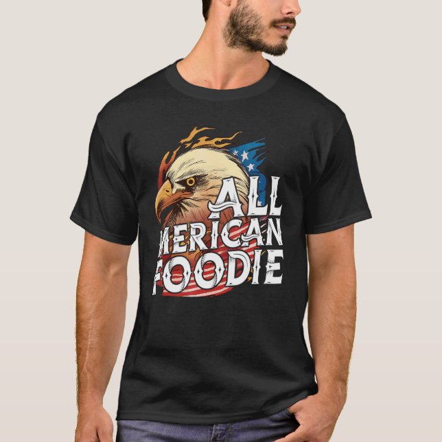 Alla Merican Foodie 4:e Juldagen Öl USA flagga T Shirt (Framsida)