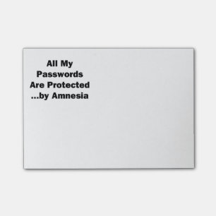 Alla min lösenord skyddas… av amnesi post-it block