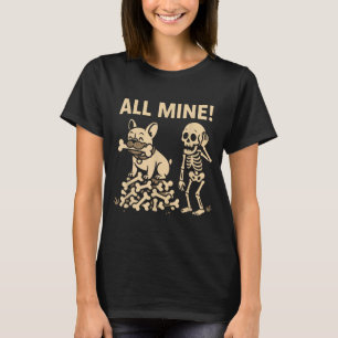 Alla Mina Halloween Hund Skelett Ben T Shirt