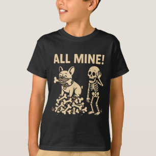 Alla Mina Halloween Hund Skelett Ben T Shirt