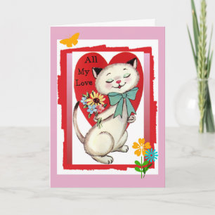 Alla mina Kärlek Valentine Coola Cat Helgkort