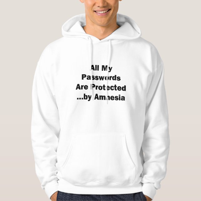 Alla mina lösenord är skyddade...från Amnesia Hoodie (Framsida)