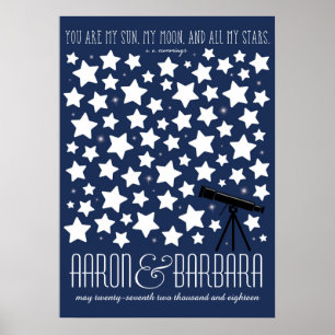 Alla mina stjärnor Personligt bröllp Poster 20 x 2