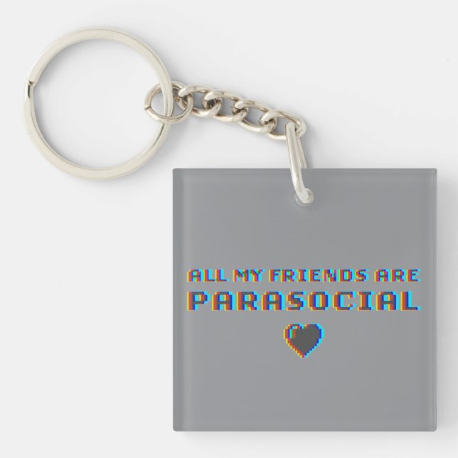 Alla Mina Vänner Är Parasociala Retro Glitch-grafi (Framsidan)