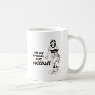 Alla mina vänner spelar softball kaffemugg