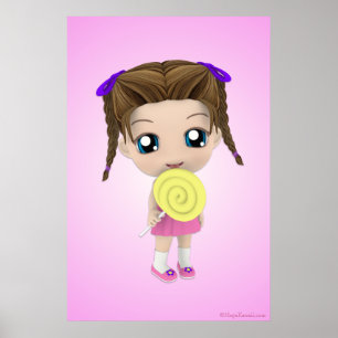 Alla Mine Chibi Girl Candy Poster