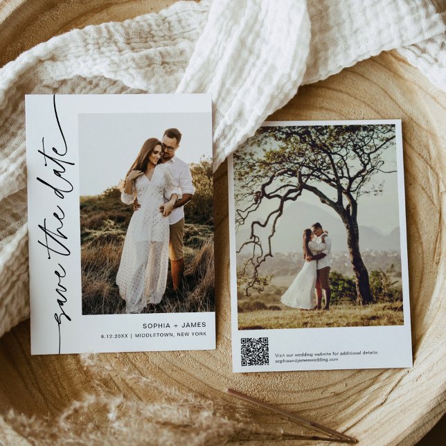 ALLA minimalistiska foton spara datumkortet Inbjudningar (Skapare uppladdad)