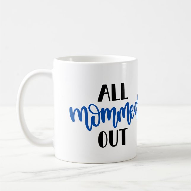 Alla musade ut, svarta och blå kaffemugg (Vänster)