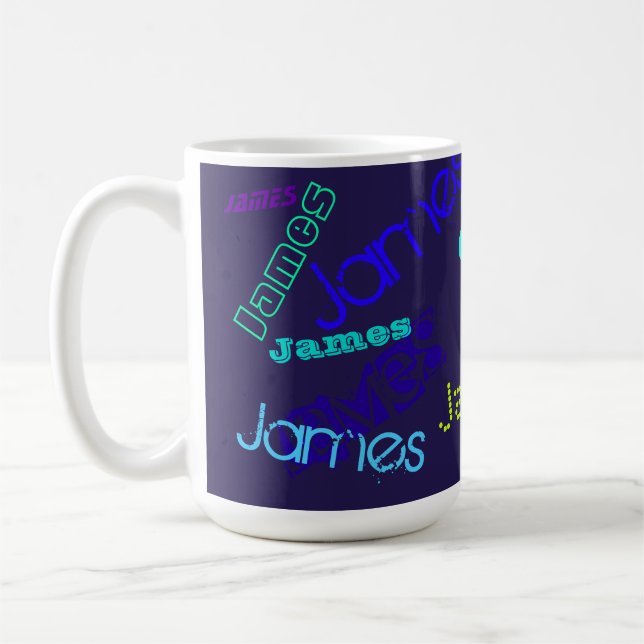 Alla Namn-Anpassade, färgade Namn Mönster Kaffemugg (Vänster)