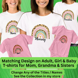 Alla Namn Mamma Mamma Grandma Boho Rainbow Matchin T Shirt