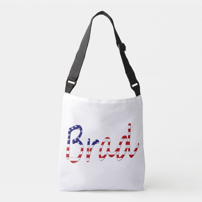 Alla Namn som är täckta av amerikanska Flagga Axelväska (Framsida)