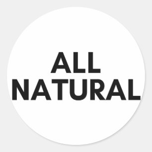 alla naturliga runt klistermärke