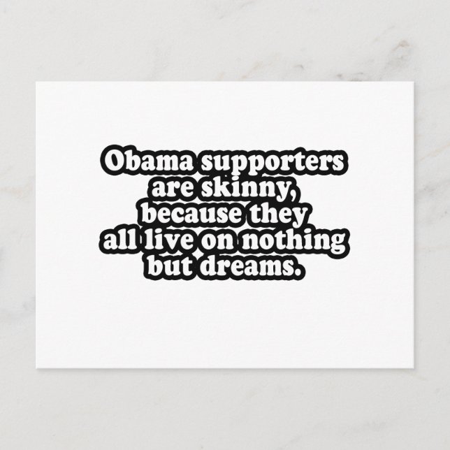 ALLA OBAMAS STÖDARE LEVER PÅ DREAMS VYKORT (Framsida)
