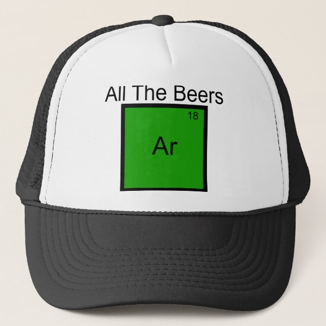 Alla ölen Argon Element Skämt T-Shirt Keps (Framsida)