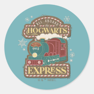 Alla ombord på HOGWARTS™ Express julbakelse Runt Klistermärke