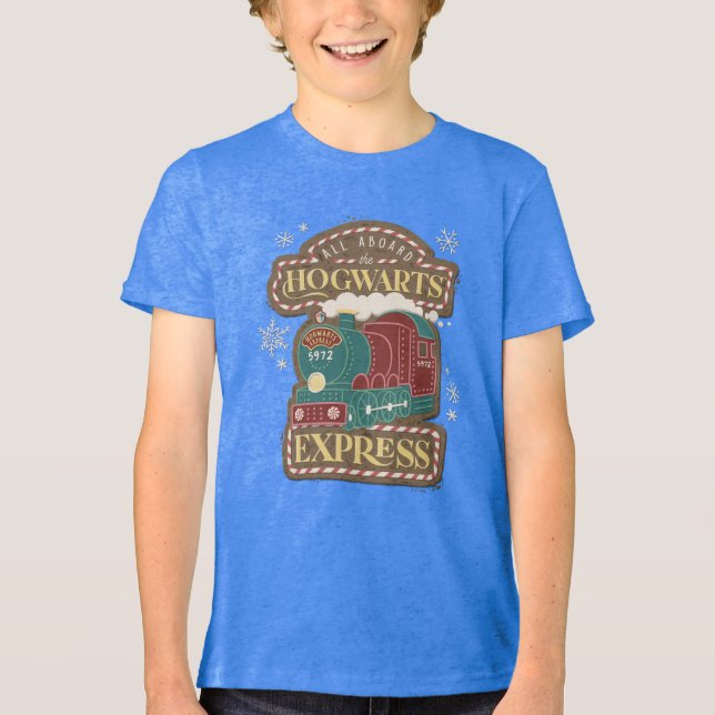 Alla ombord på HOGWARTS™ Express julbakelse T Shirt (Framsida)