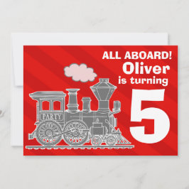 Alla ombord pojkar tågfödelsedagsfest inbjudan