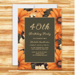 Alla Orangar vid åldern Blommor Brown 40:e födelse Inbjudningar<br><div class="desc">40:e födelsedag inbjudan som dekoreras med blommor av orange och kräm-färgad på brun bakgrund. Dessa inbjudningar kan anpassas för alla i alla åldrar. Kontakta mig om du behöver hjälp med dina anpassningar eller om du vill be om ytterligare matchning eller samordning av Zazzle-produkter för firande.</div>
