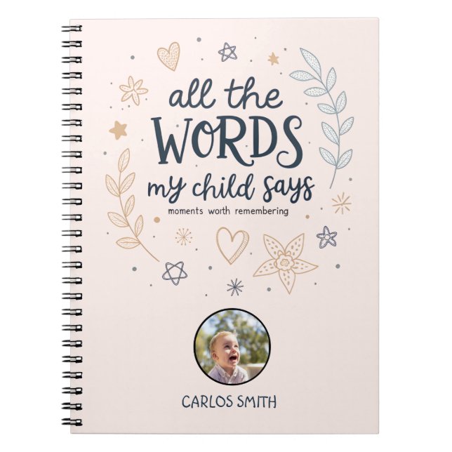 Alla ord mitt barn säger anteckningsbok (Framsidan)