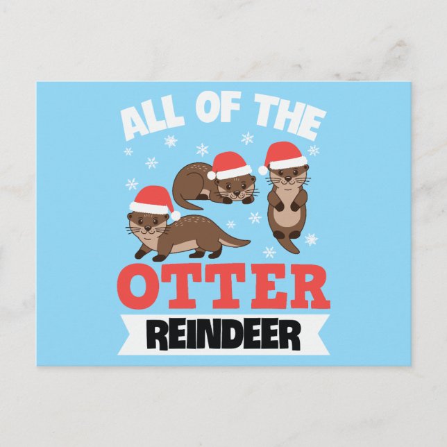 Alla Otter Reindeer Helg Vykort (Framsida)