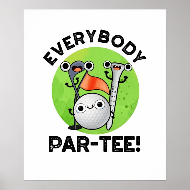 Alla Par-tee Funny Golf Pun Poster (Framsidan)