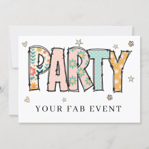 * Alla PARTY DIY Inbjudan Doodle-händelser är färg