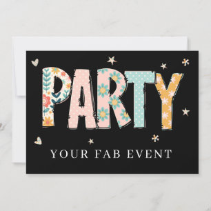 * Alla PARTY Gör-det-själv Inbjudan NEON Event Fär