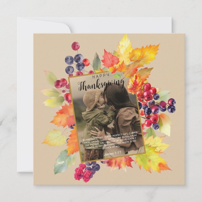 Alla perfekta gåvor Thanksgiving Foto-kort Julkort (Framsida)