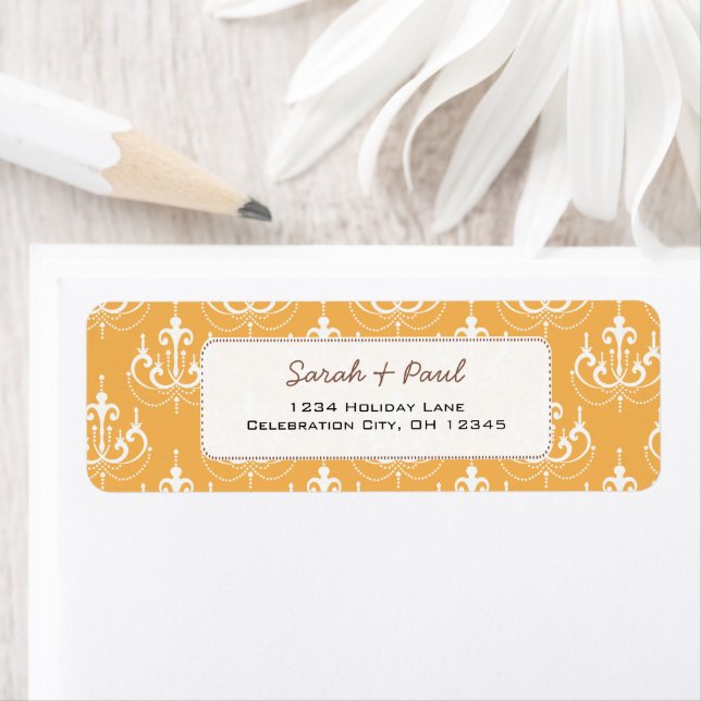 Alla Personligt bröllp Färg Chandeliers Returadress Etikett (Insitu)
