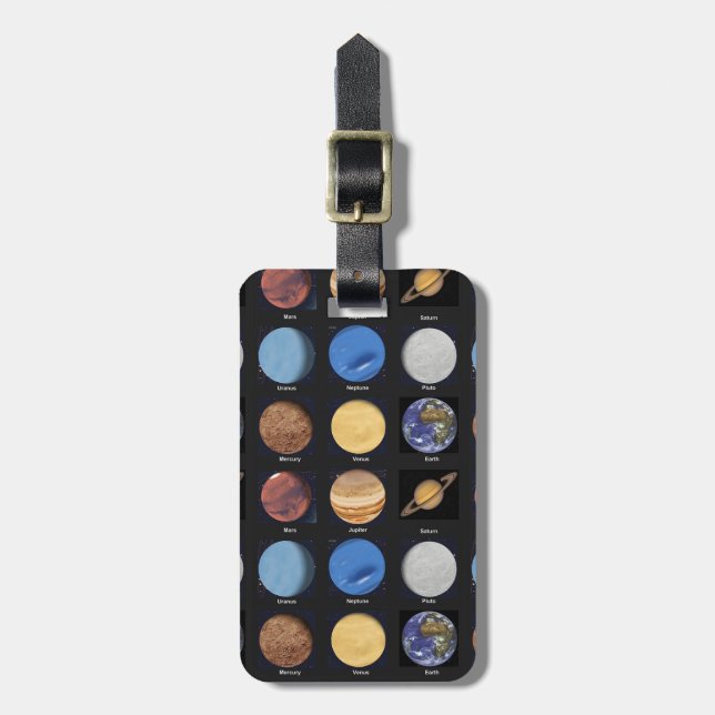 Alla planetvetenskapsfoto med namn bagagebricka (Vertikal Framsida)