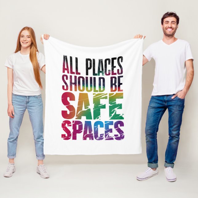 Alla platser borde vara säkra utrymmen HBTQ Pride  Fleecefilt (På plats)
